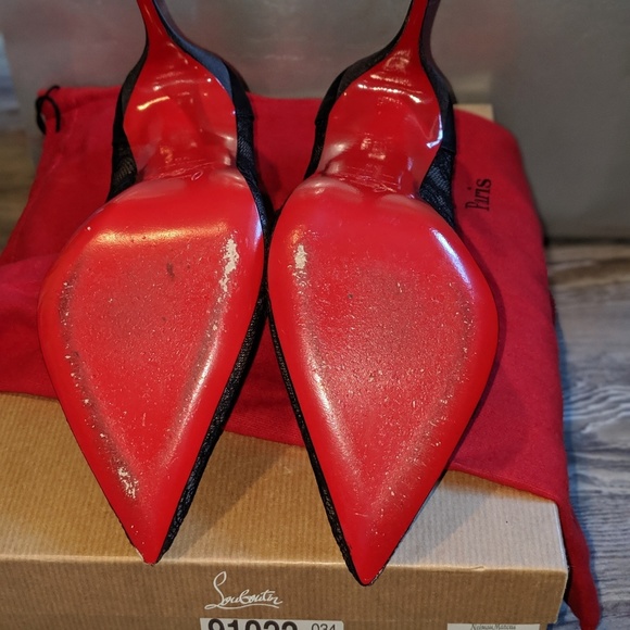 Christian louboutin pigalace sz 38 satin heel - Picture 7 of 8